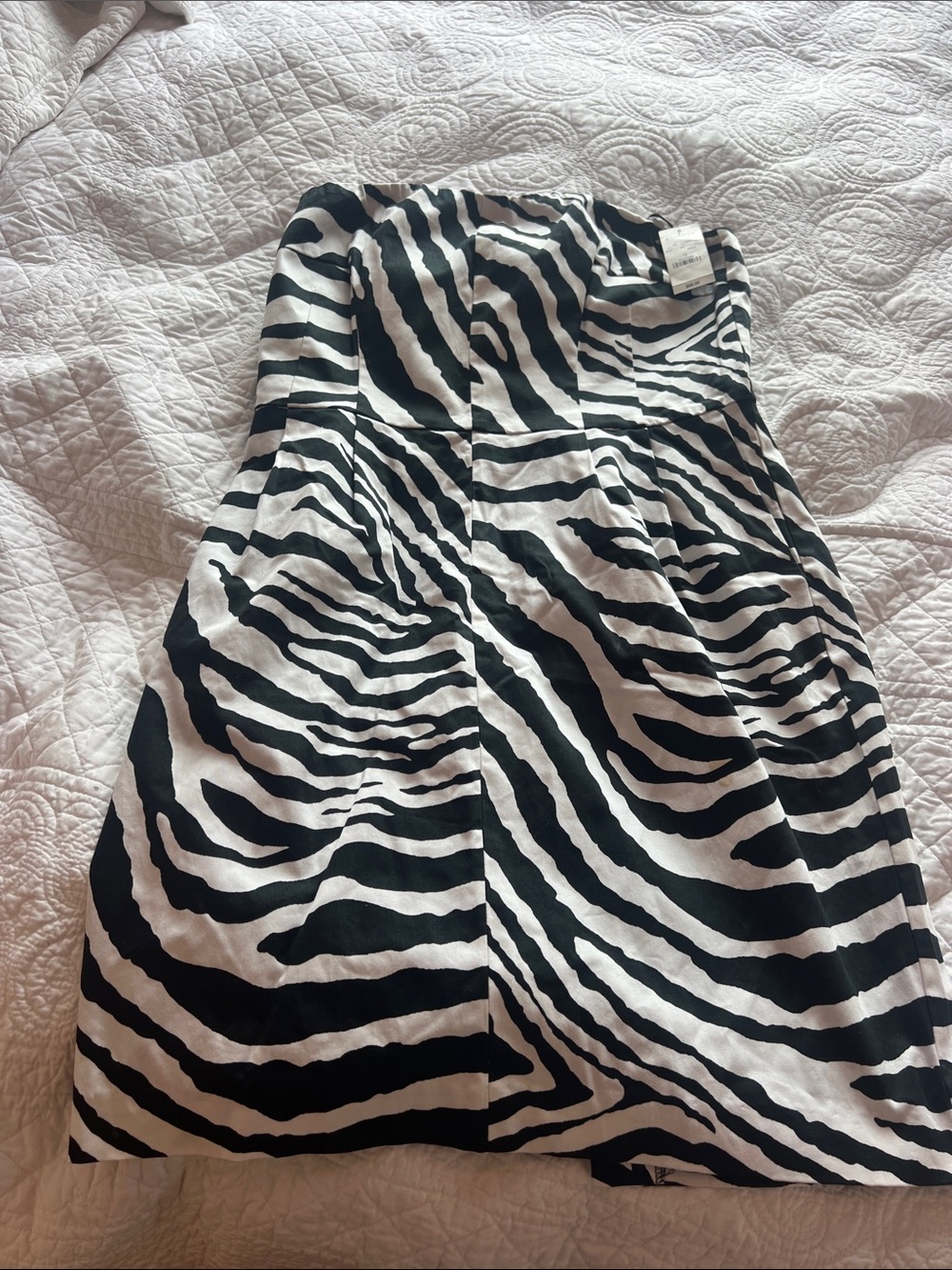 Express Black and White Zebra Strapless Dress
